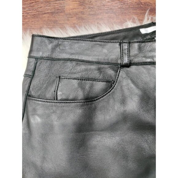 Halogen High Waisted 5 Pocket Bootcut Leather Pants Black Women's Size 4 - Picture 6 of 15